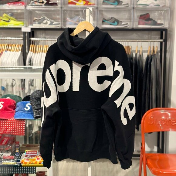 Supreme Big Logo Jacquard Hoodie Black FW23 🔥Streetwear US S-XL - Picture 2 of 5